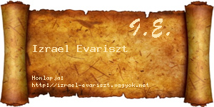 Izrael Evariszt névjegykártya
